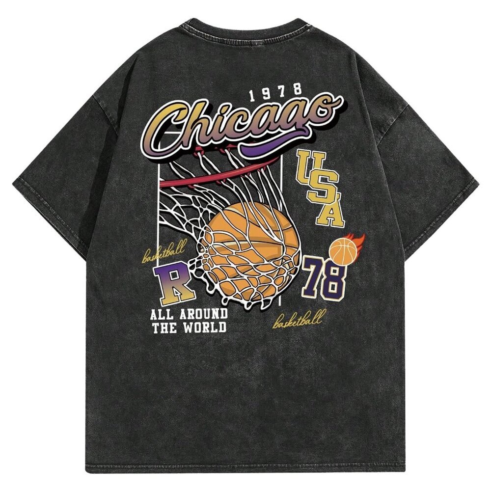 Oversized Graphic Tee Vintage Streetwear Cotton Unisex Loose Fit T-Shirt